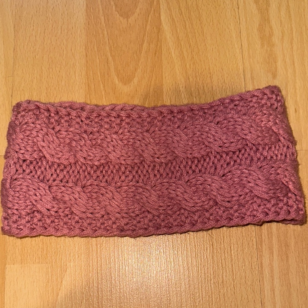 Chunky Knit Headband in Rose Pink
